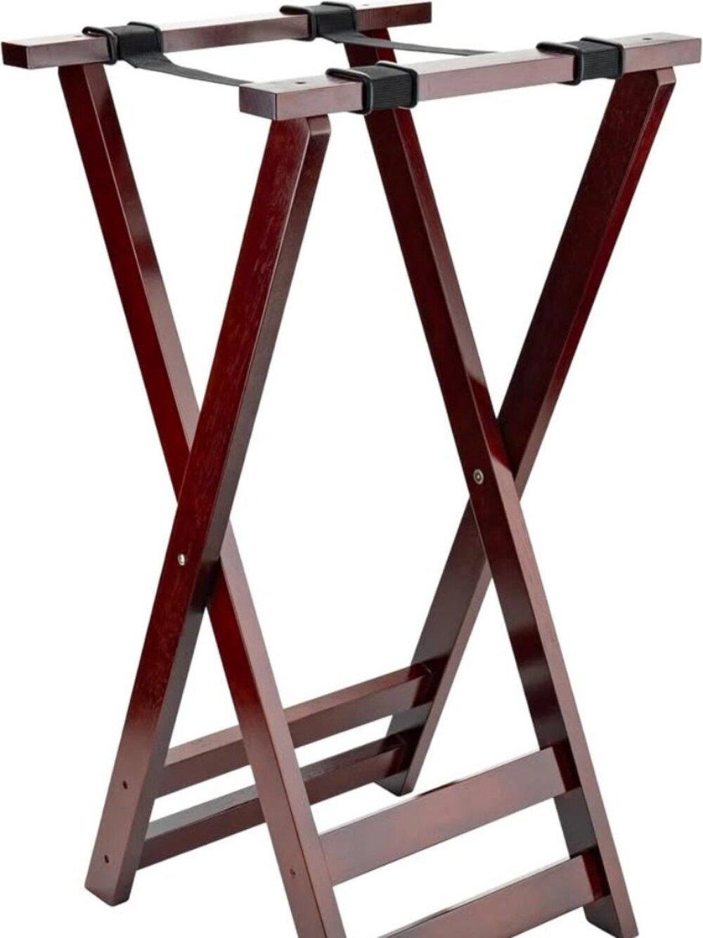 G.E.T. TSW-103 31.5" Tall Folding Mahogany Wood Tray Stand